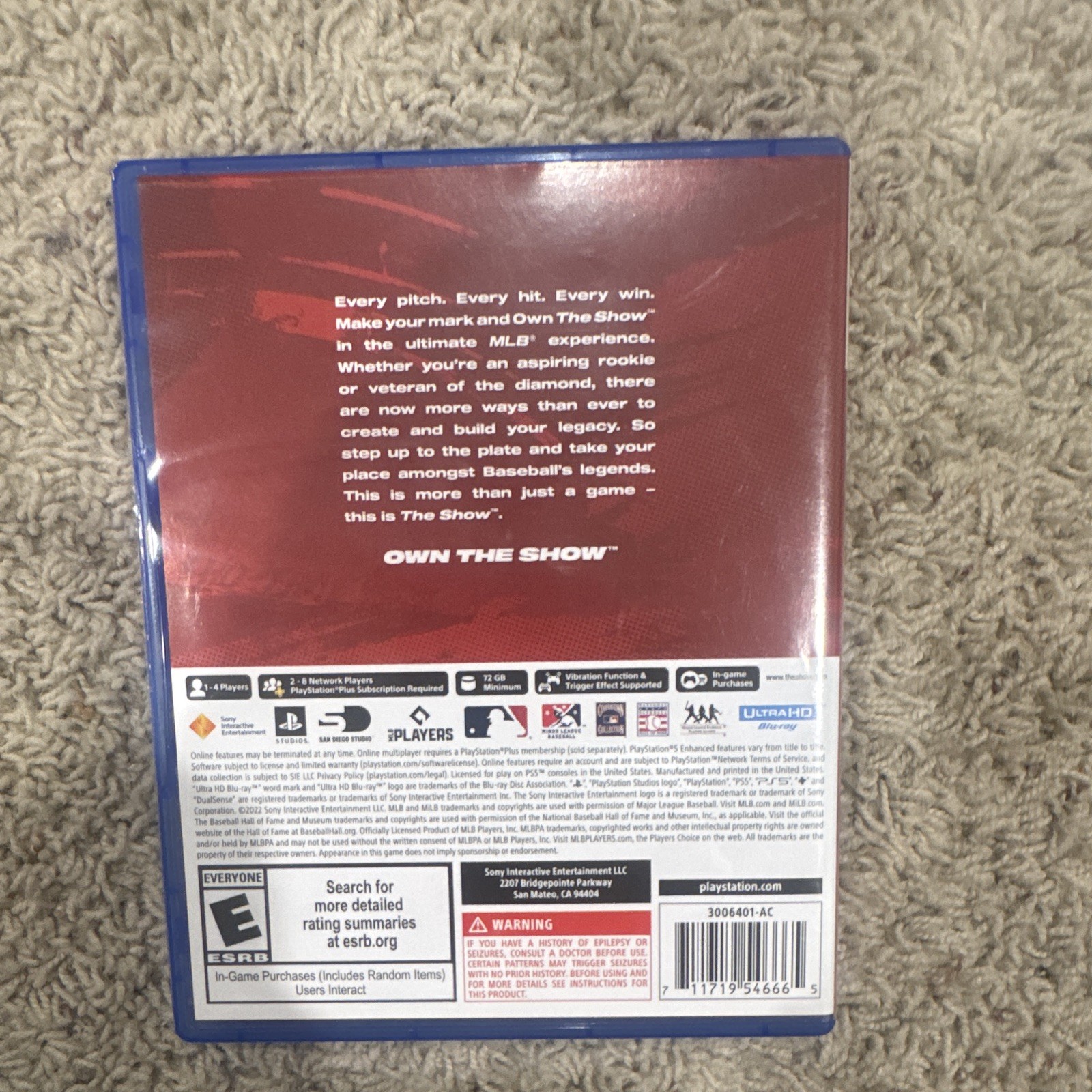 MLB The Show 22 (2022) PS5 Baseball Sports, E, In-Game Purchases