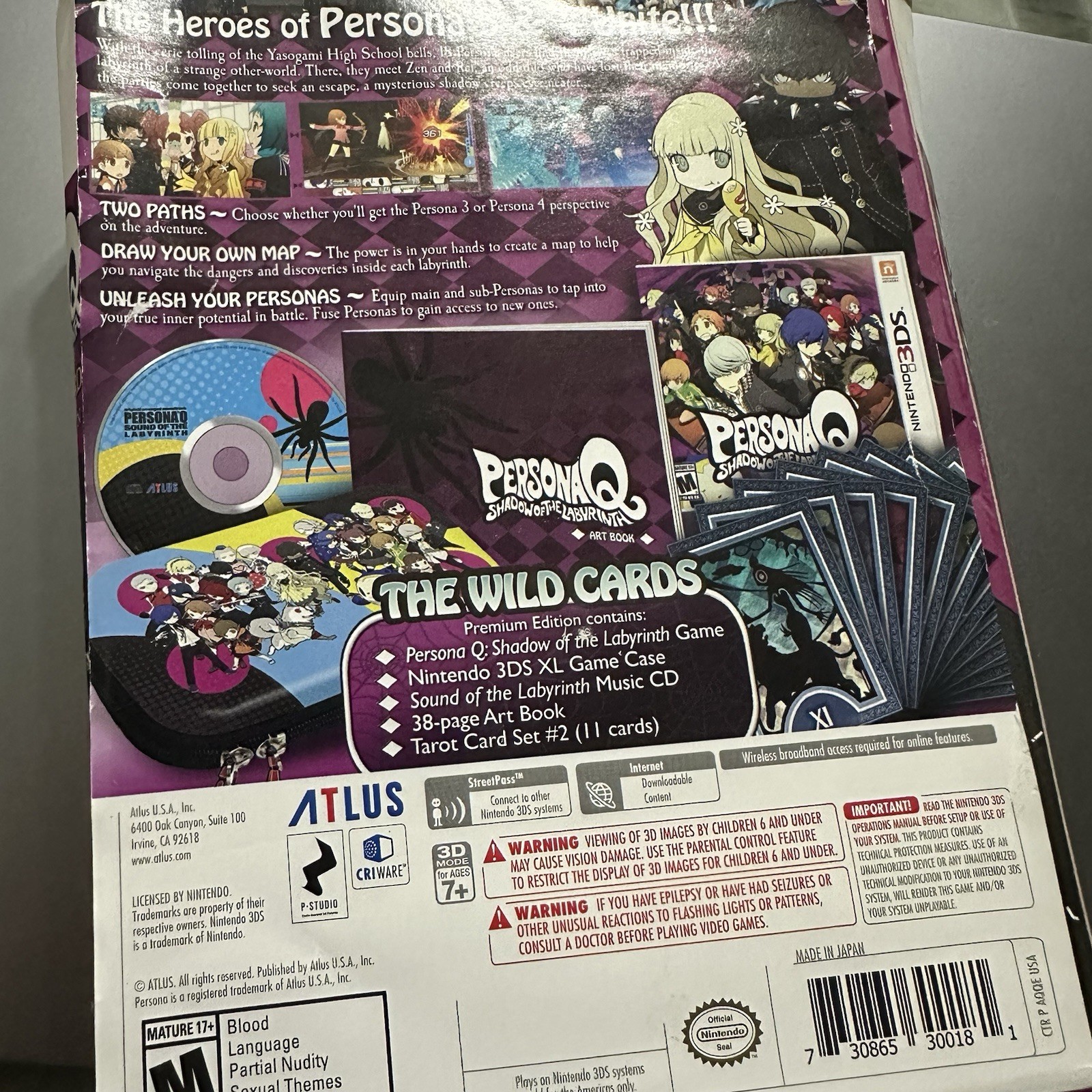 Persona Q Shadow Of The Labyrinth Wild Cards Premium Edition NO GAME Read