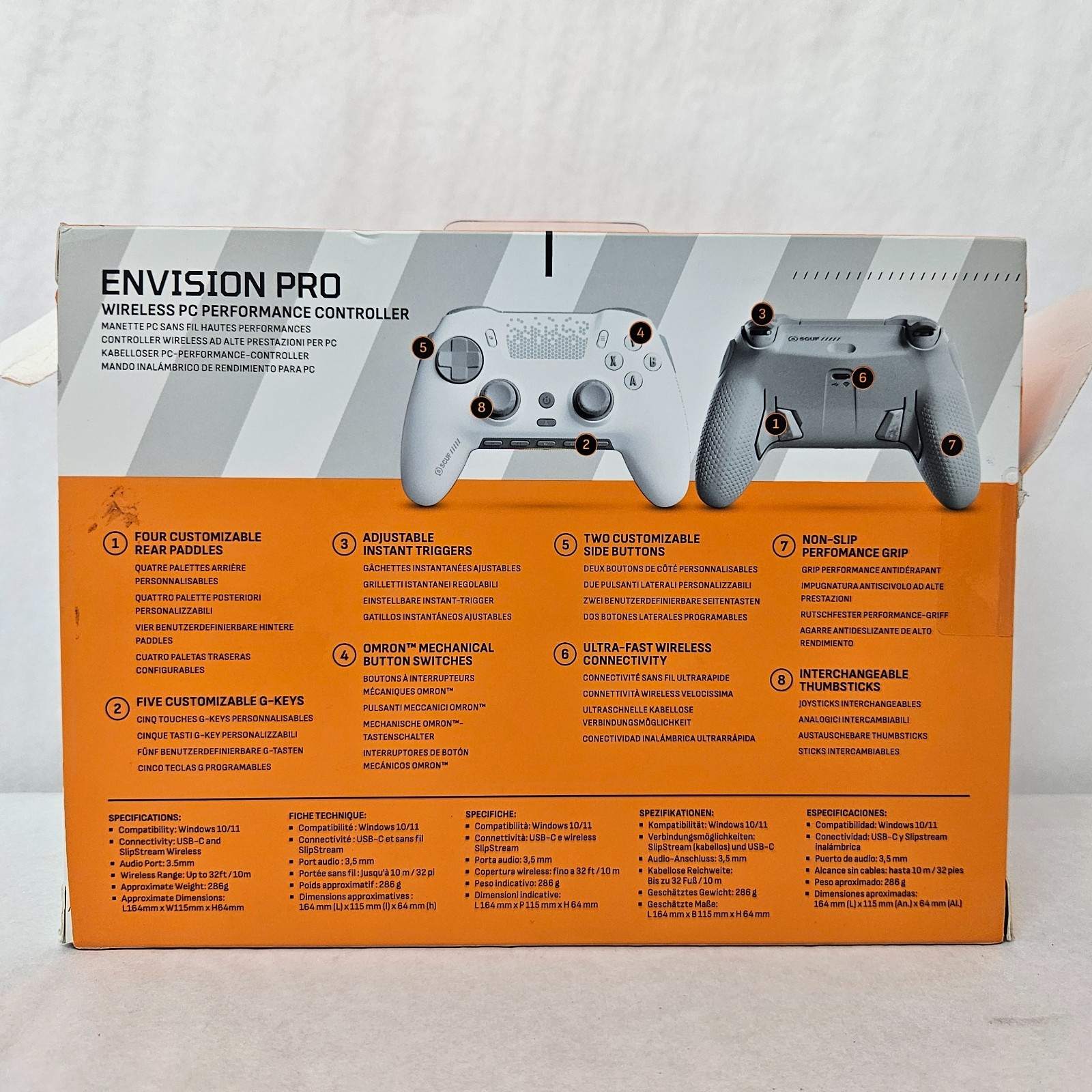 SCUF Envision Pro Wireless PC Gaming Controller White SG601-02 New Open Box