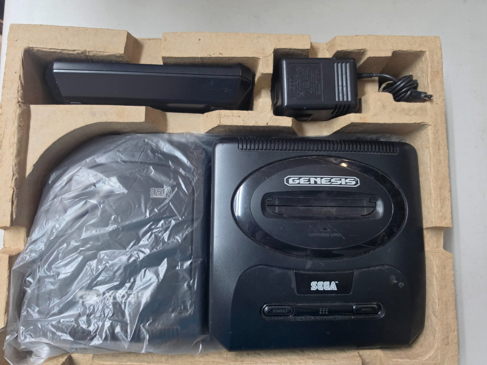 Sega CD MK-4101 Game System Console W/Genesis, No Sewer Shark Original Box