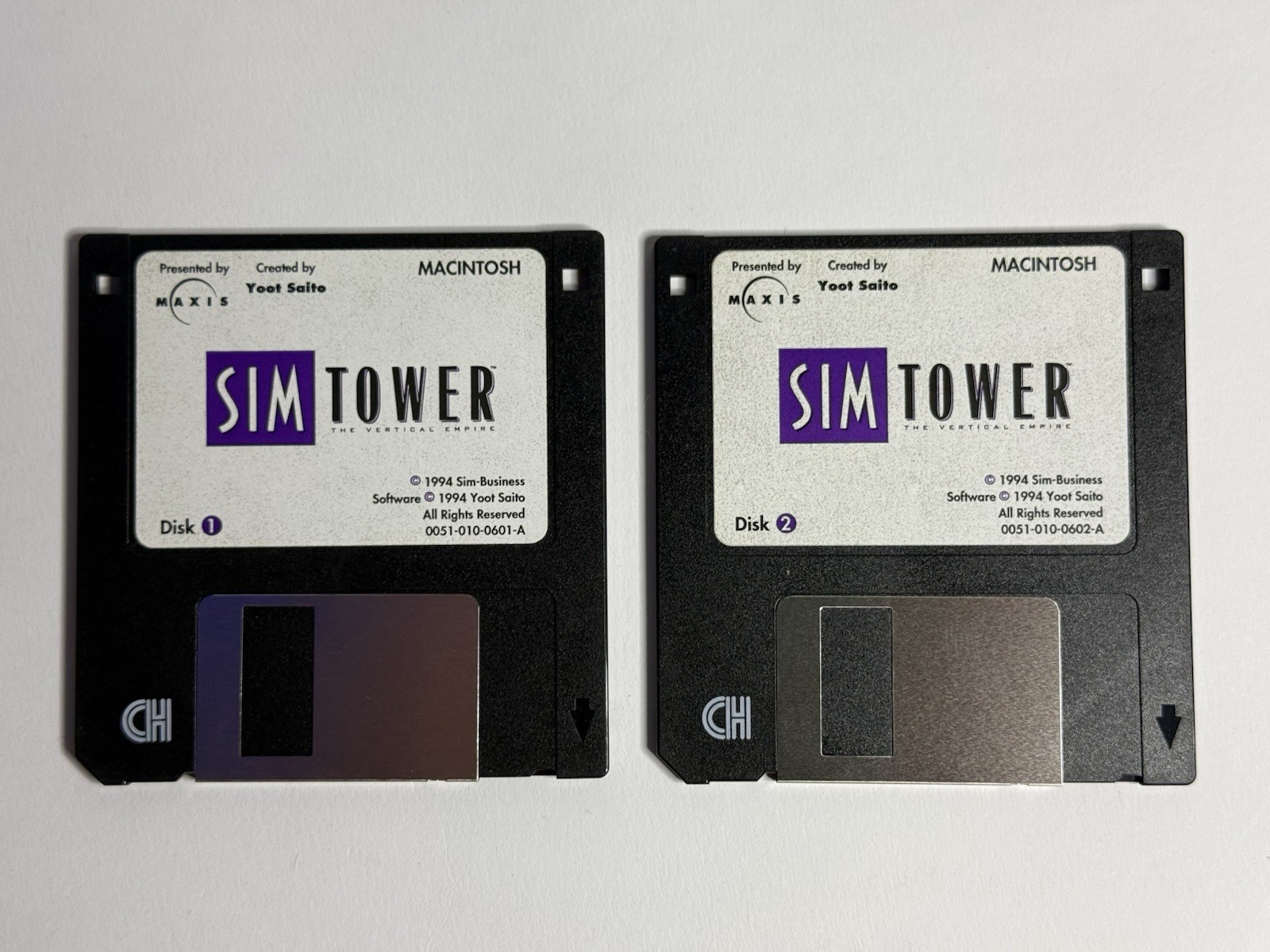 Maxis SimTower Macintosh 3.5″ Floppy Disc w/ Disks, Manual & Inserts