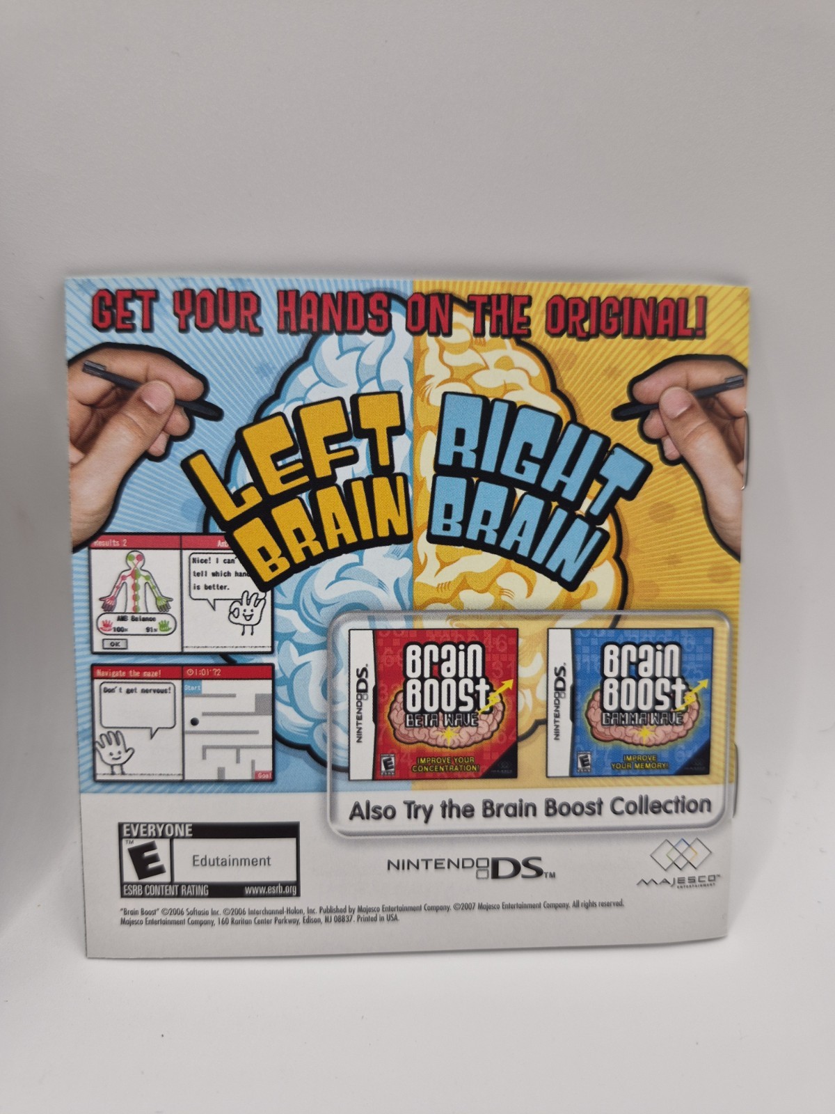 Left Brain Right Brain (Nintendo DS, 2007) Complete CIB W/ Manual & Insert CIB