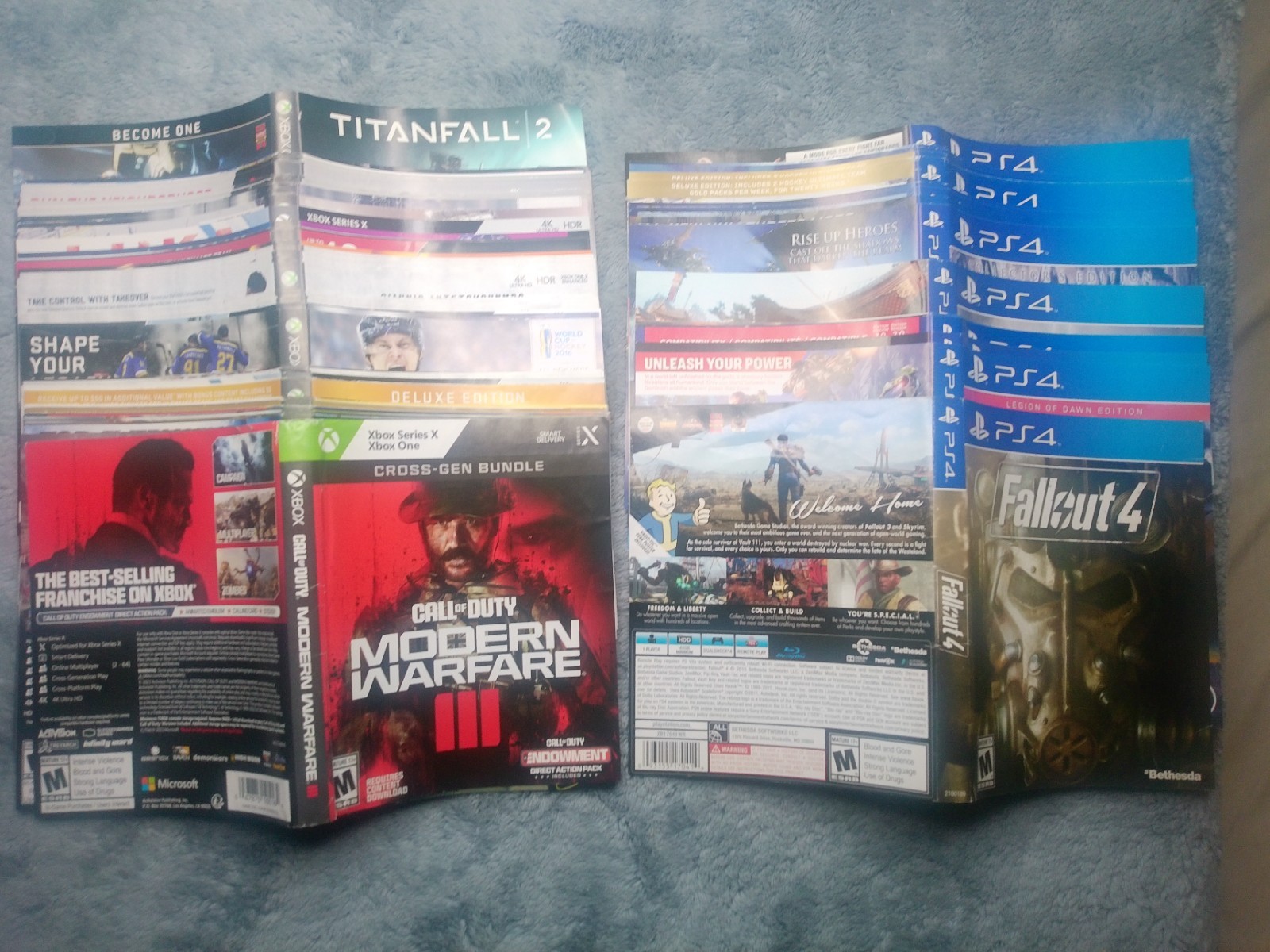 Lot of 95 Xbox one (77 arts) and PS4 (18 arts) Cover Art Inserts -Free Shipping!