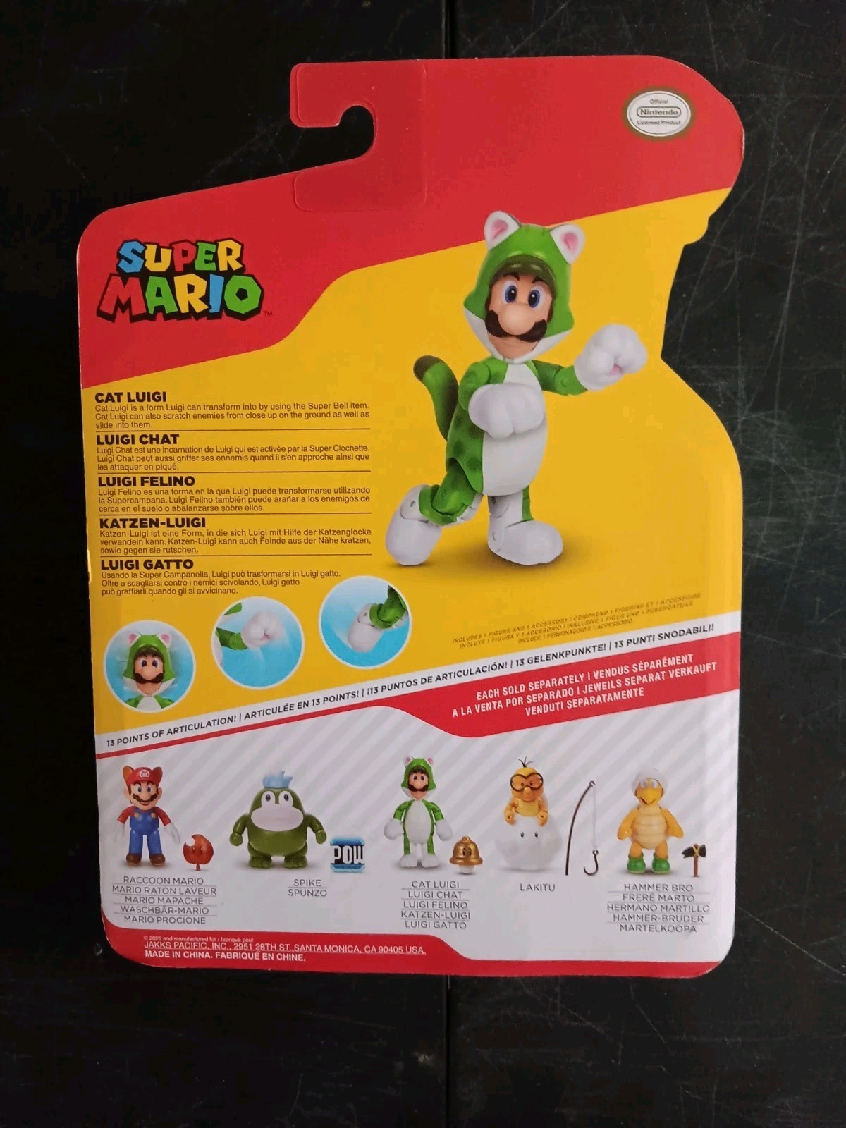 *FREE SHIP* 4″ CAT LUIGI TOAD SUPER MARIO World of Nintendo 3-PK Jakks Pacific