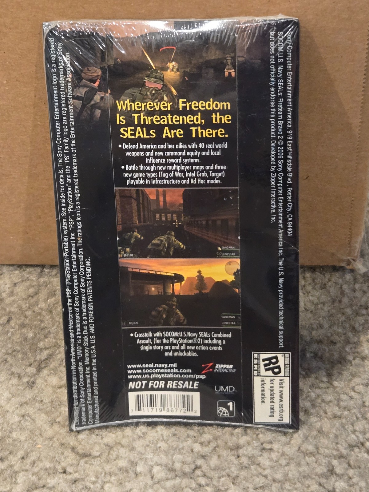 SOCOM U.S. Navy SEALs Fireteam Bravo 2 Demo PSP Playstation Portable Sony Sealed