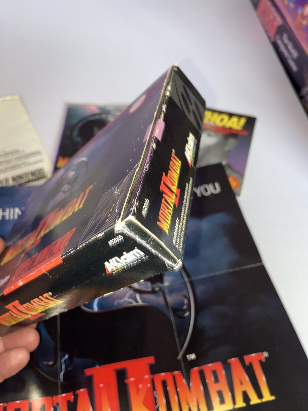 Vintage 1994 Mortal Kombat 2 Super Nintendo Snes W/ Box, Manual, & Poster