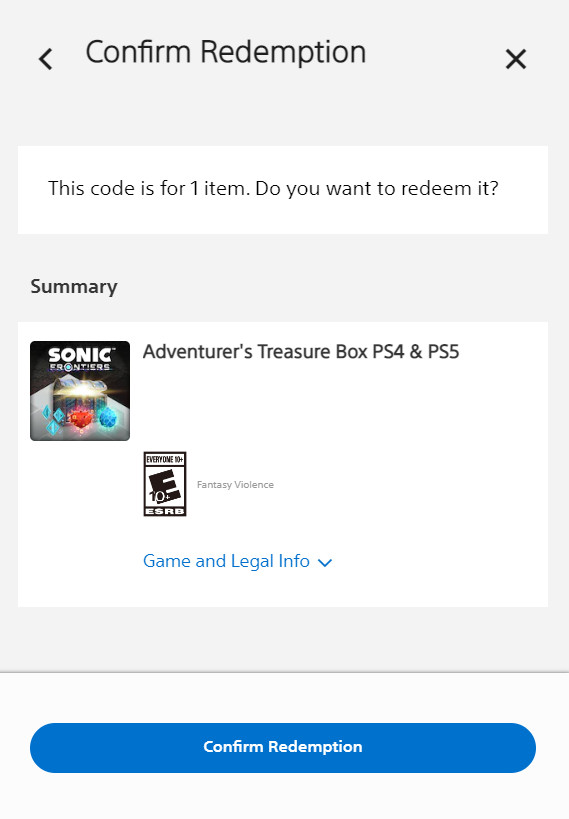 Sonic Frontiers Preorder Bonus Content PS4 / PS5