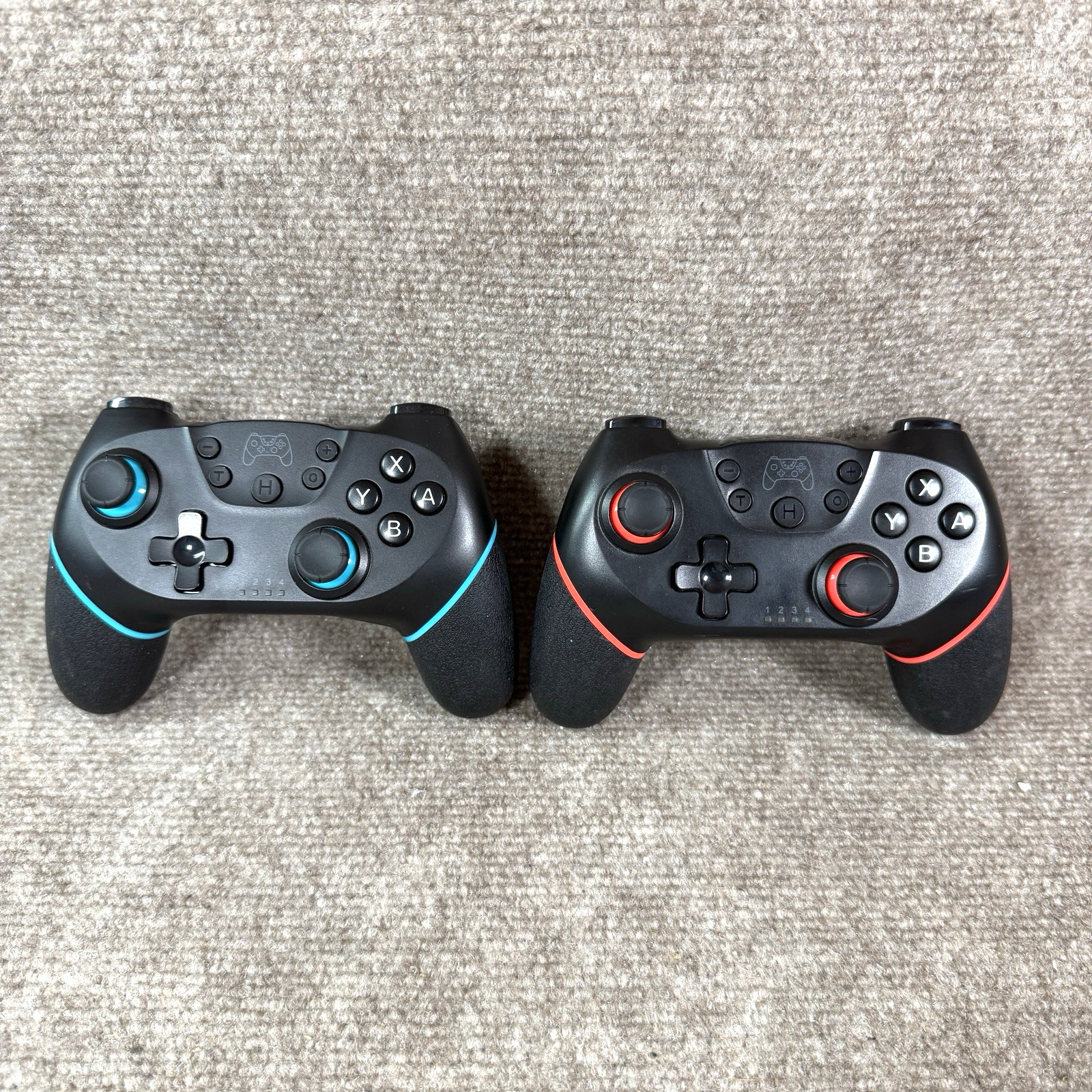Lot of 2 Wireless Controller For N-SL Nintendo Switch Bluetooth USB-C Red & Blue