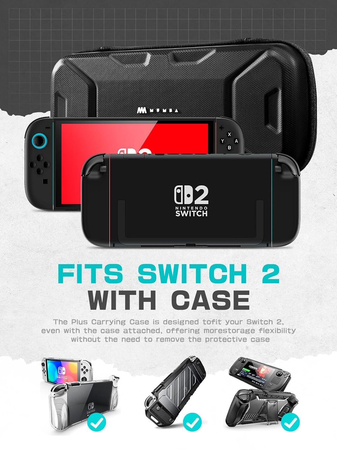Mumba For Nintendo Switch 2 Dockable Case +HD Screen +Carrying Case +JoyCon Case