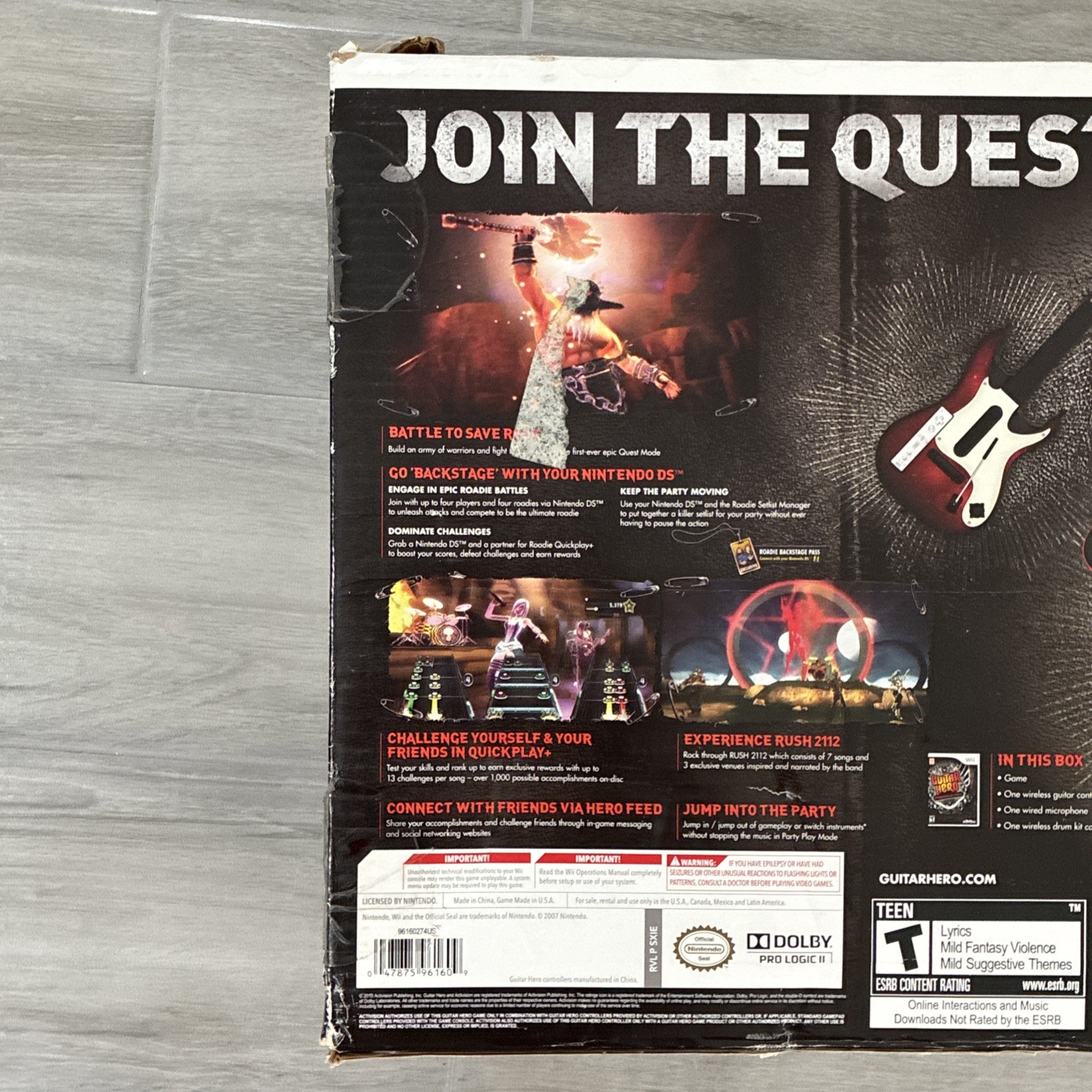 Wii Guitar Hero Warriors of Rock Band Bundle Wii Nintendo CIB (Read Desc)