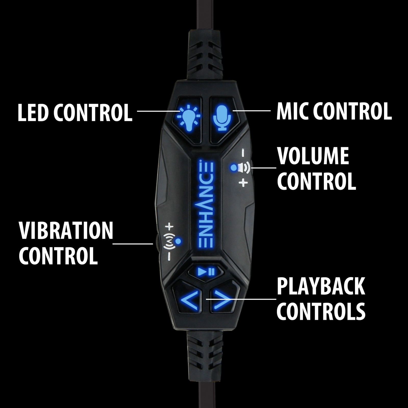 ENHANCE SCORIA PC Gaming Headset w/ 7.1 Virtual Surround , Adjustable Vibration