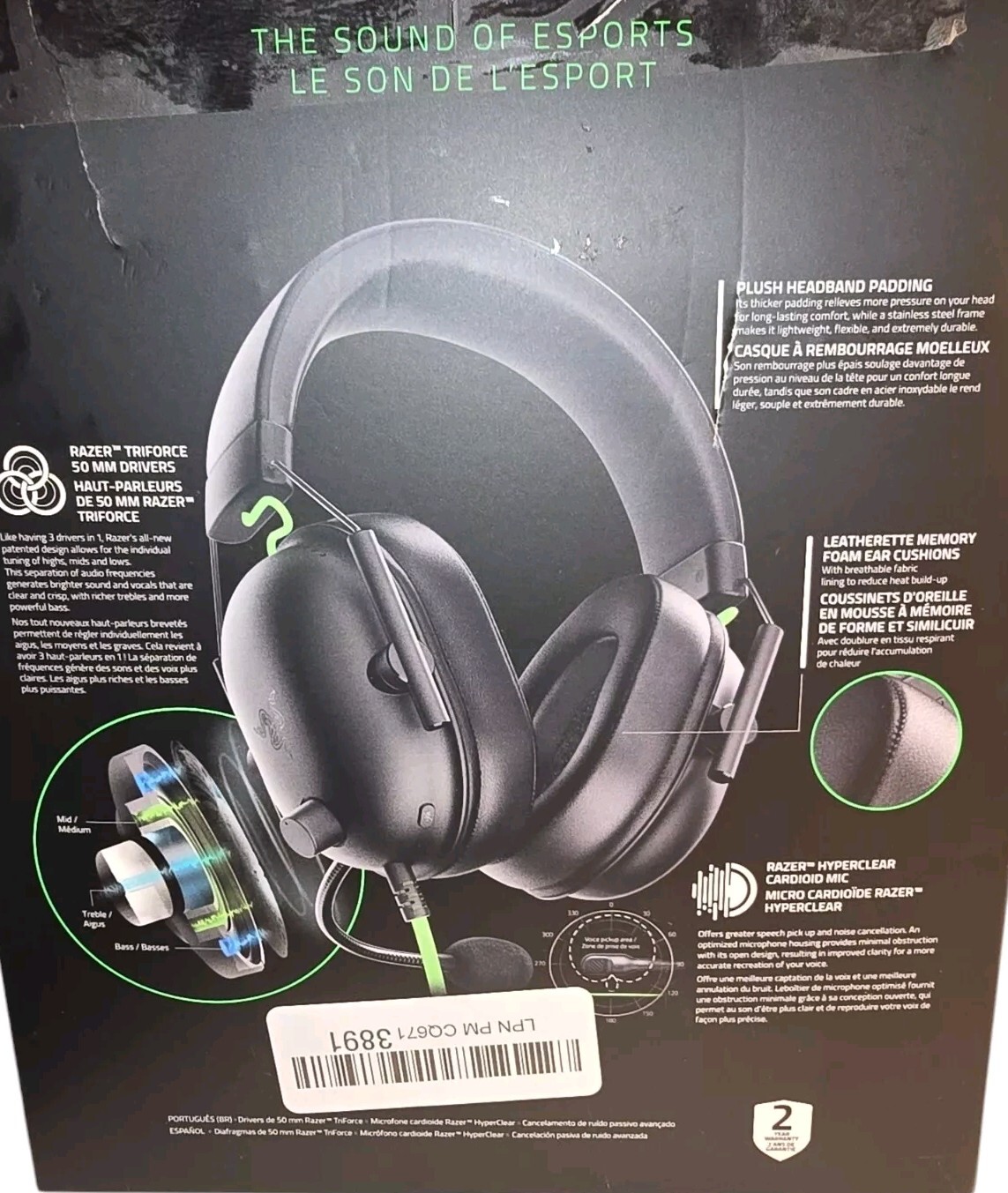 Razer Blackshark V2 X Black Multi Platform Wired Gaming Headset