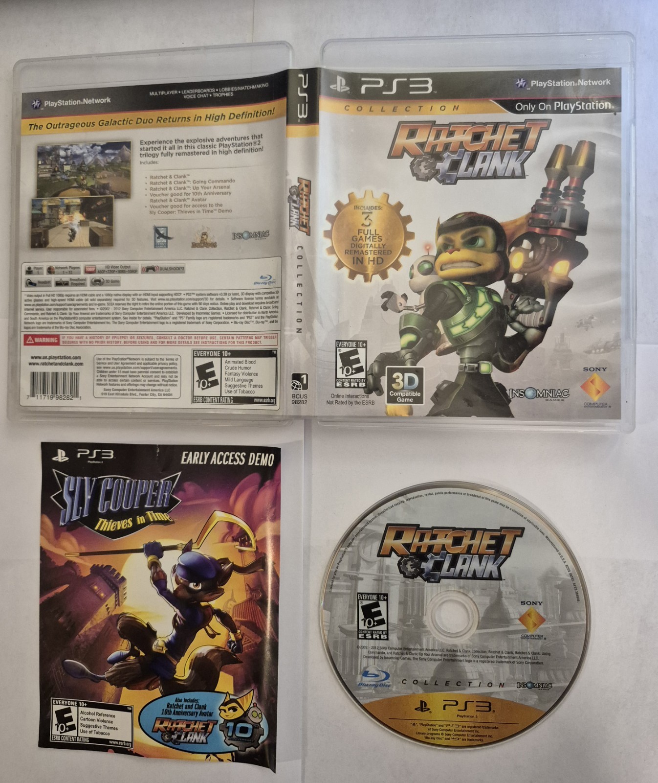 Ratchet & Clank Collection Sony PlayStation 3 PS3 3 game set CIB COMPLETE insert