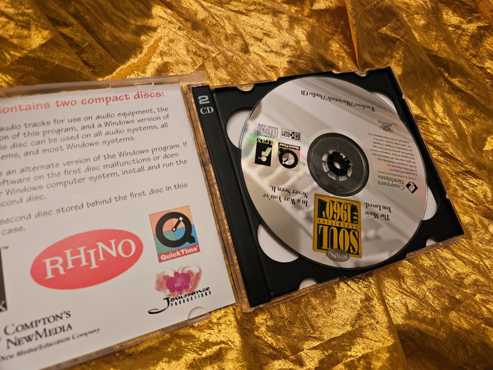 SOUL EXPEDITION THE 1960’s Compton’s NewMedia RHINO 2 CD’s PC CD-ROM Windows MAC
