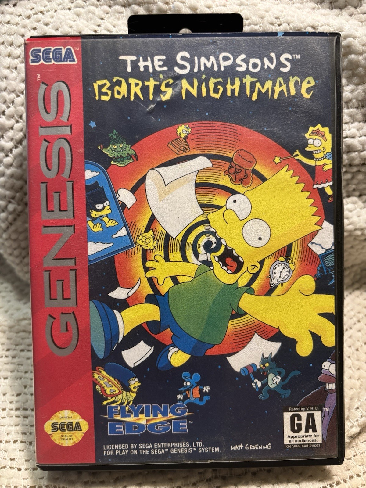 The Simpsons: Bart’s Nightmare (Sega Genesis, 1993) Game, Case, Manual