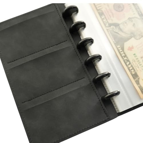 20 Clear PP Pockets Discbound Currency Collection Album, Inner 6.42 x Black