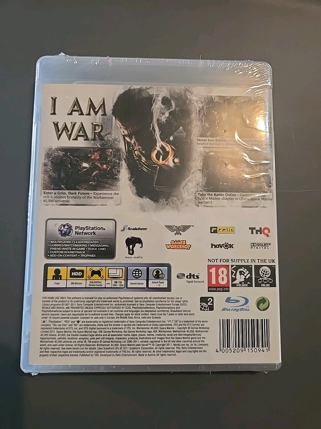 Warhammer Space Marine PS3 PLAYSTATION 3 Brand New Sealed UK Edition