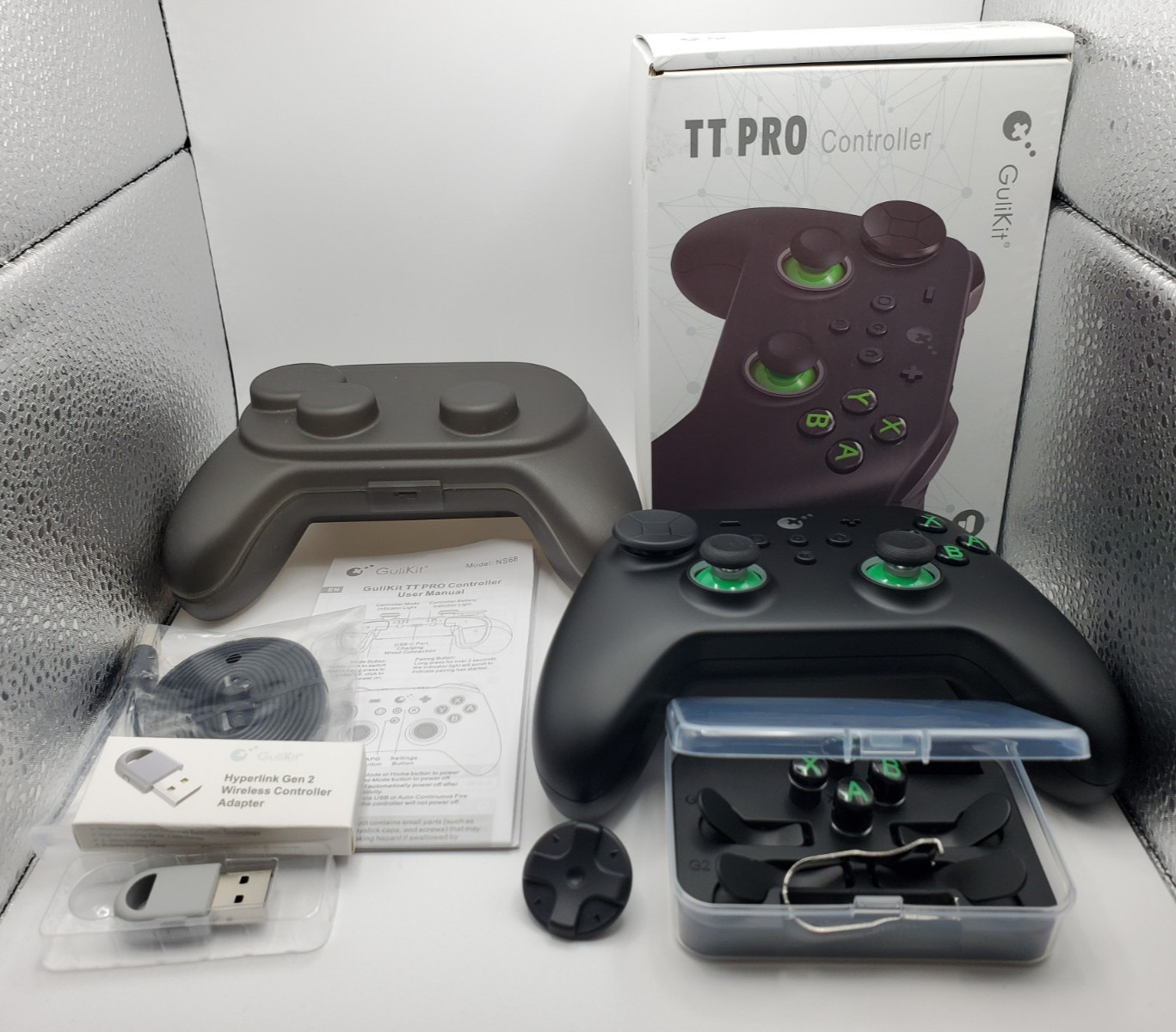 GuliKit TT Pro Wireless Controller for PC, Android, iOS, Switch – Black Green