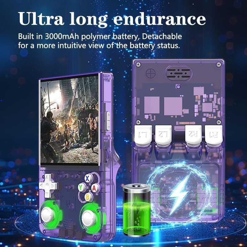 Compact Retro Gaming Console with 40,000 Games and 3000mAh Rechargeable Battery