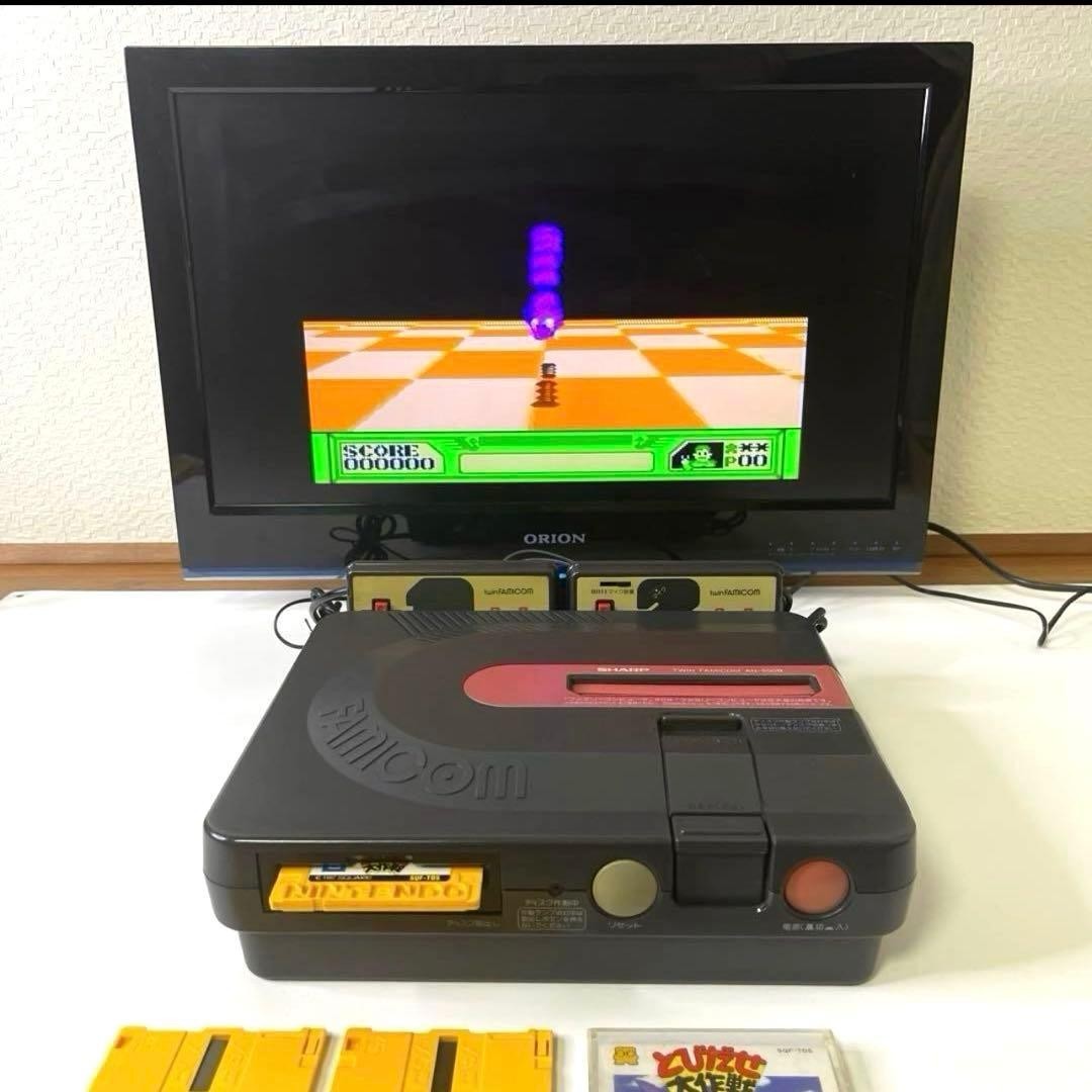 Sharp Twin Famicom Console AN-500B [Belt Replaced / Tested] Console Only Japan