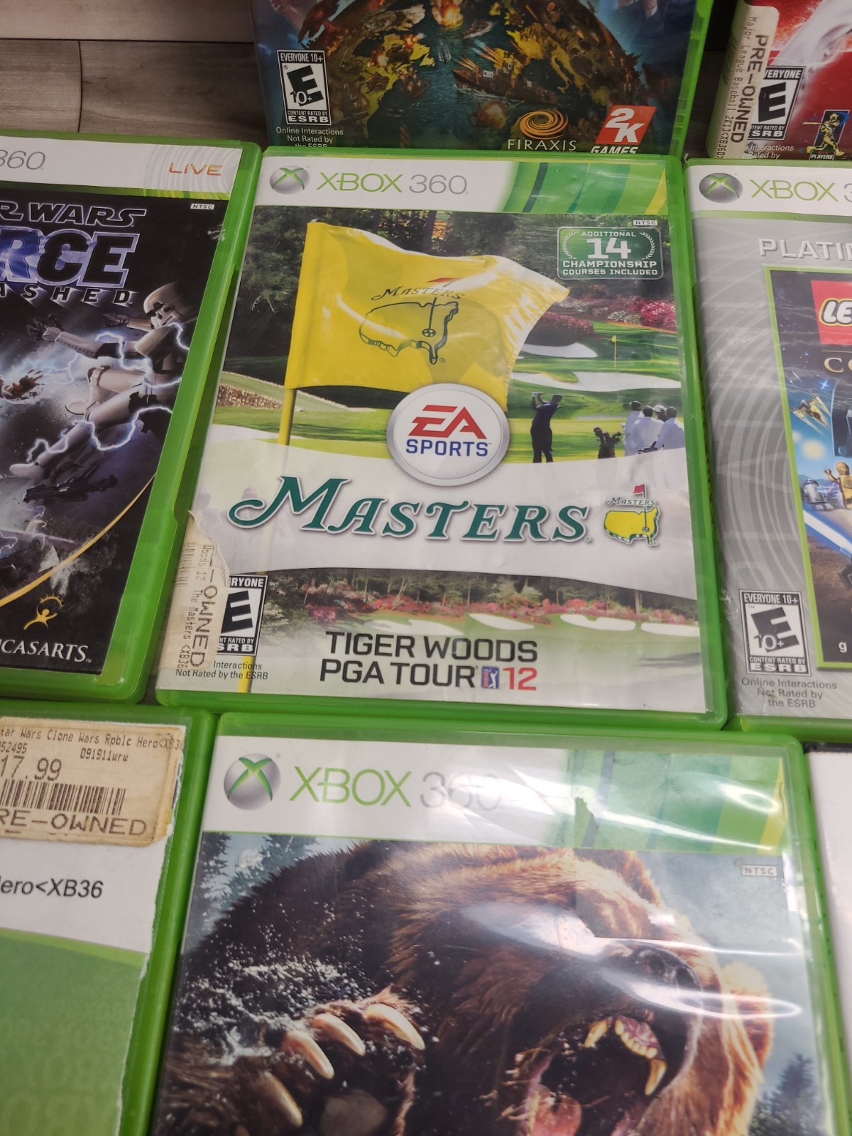 Lot If 10 Xbox 360 Games Civilization Revolution Stat Wars Cabelas Masters