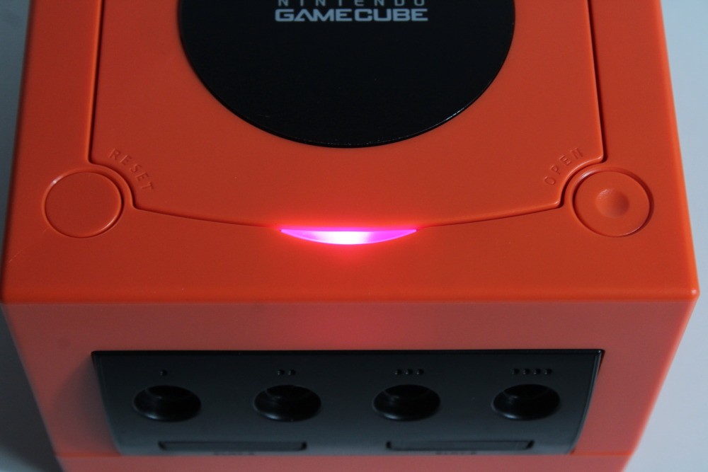 Nintendo Gamecube Console Warm Red x Black Pink LED GC NTSC-U/C US DOL-001 AC AV