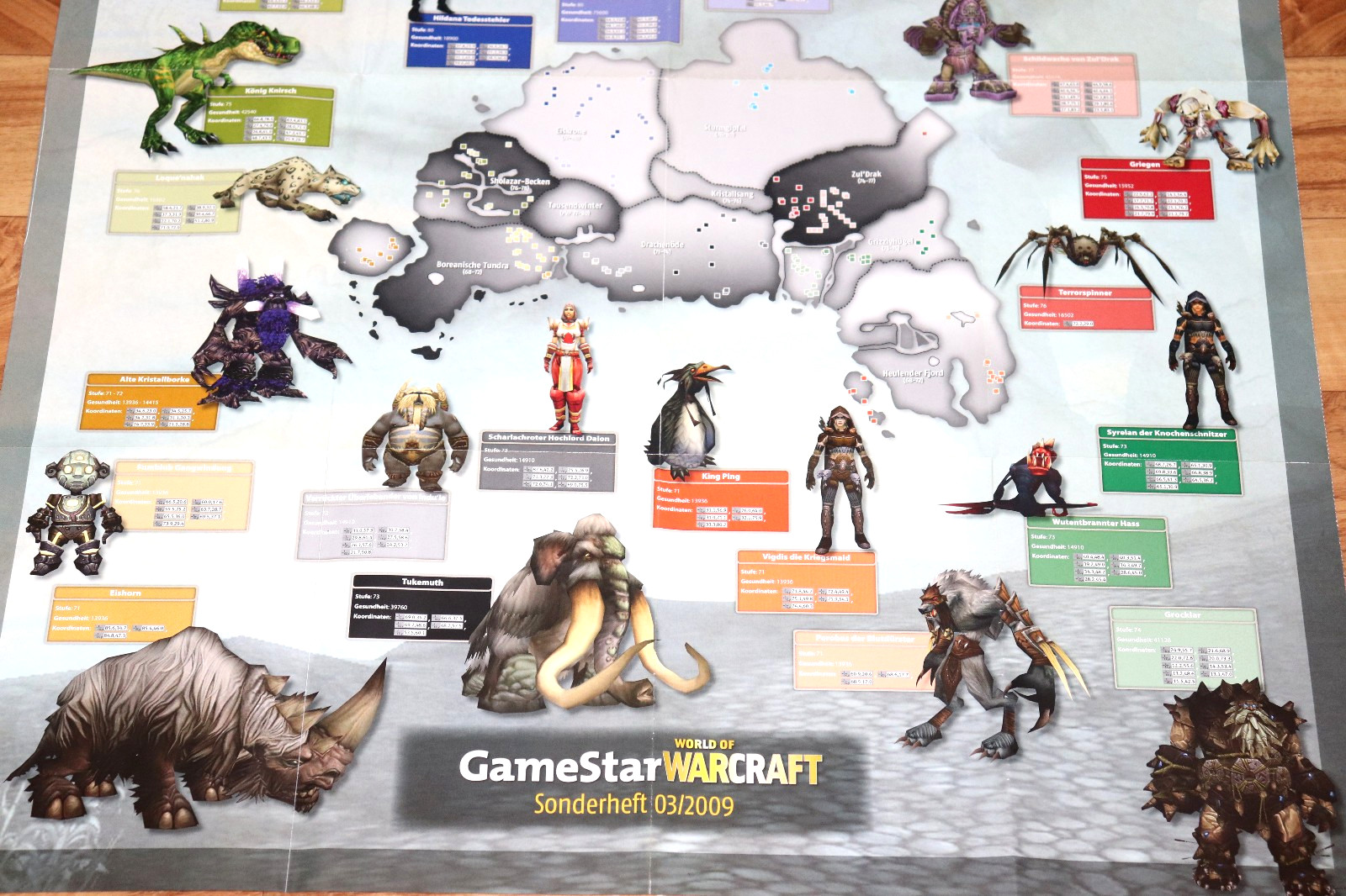 World of Warcraft Blizzard Rare Map / Poster 67x64cm