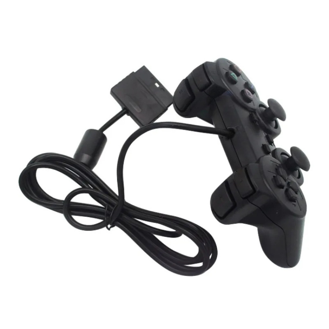 Controller for PlayStation 2 PS2 Wired Black by Voomwa [2 Pack] + US Seller