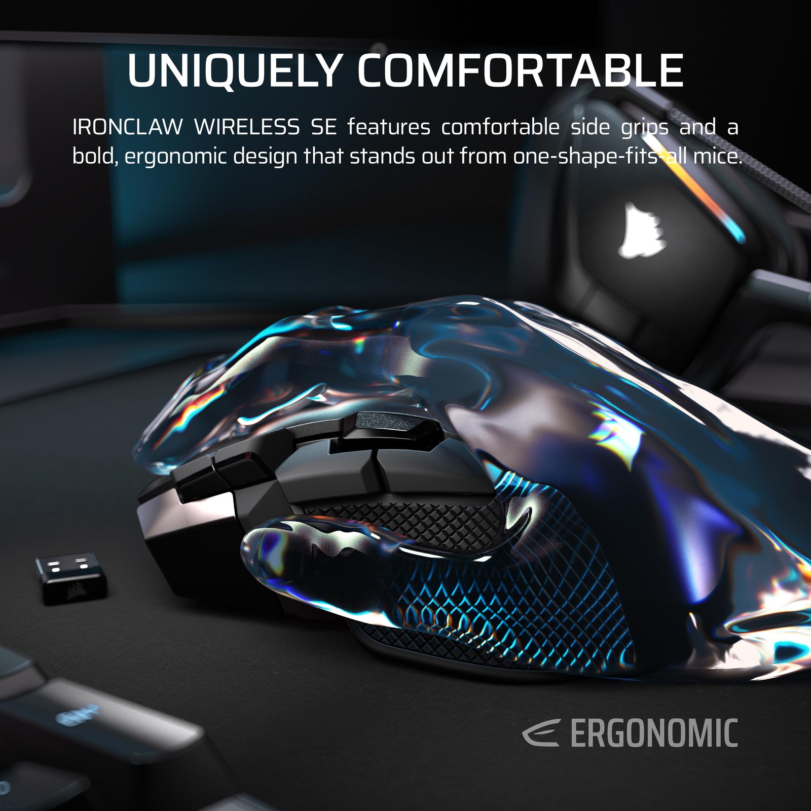 Corsair Ironclaw Wireless Se Gaming Mouse 26000 Dpi Ergonomic Design For Larger