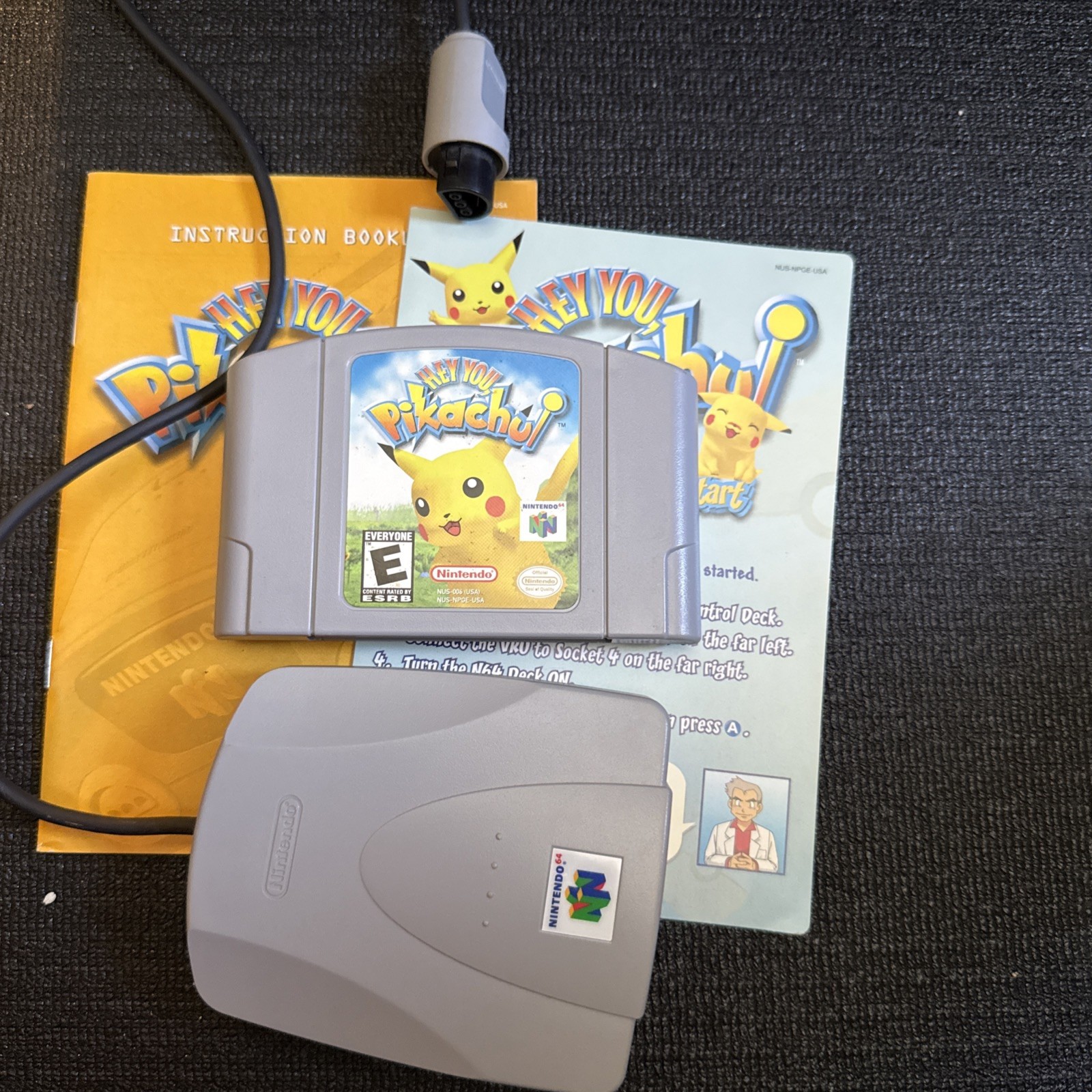 Vintage Nintendo 64 Hey You, Pikachu! Game & VRU Voice Recognition Unit