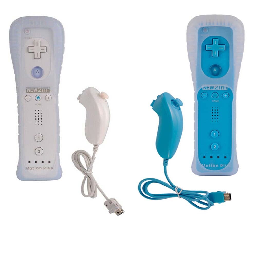 Built in Motion Plus Wii Remote & Nunchuck Controller Sets For Wii Wi U Console