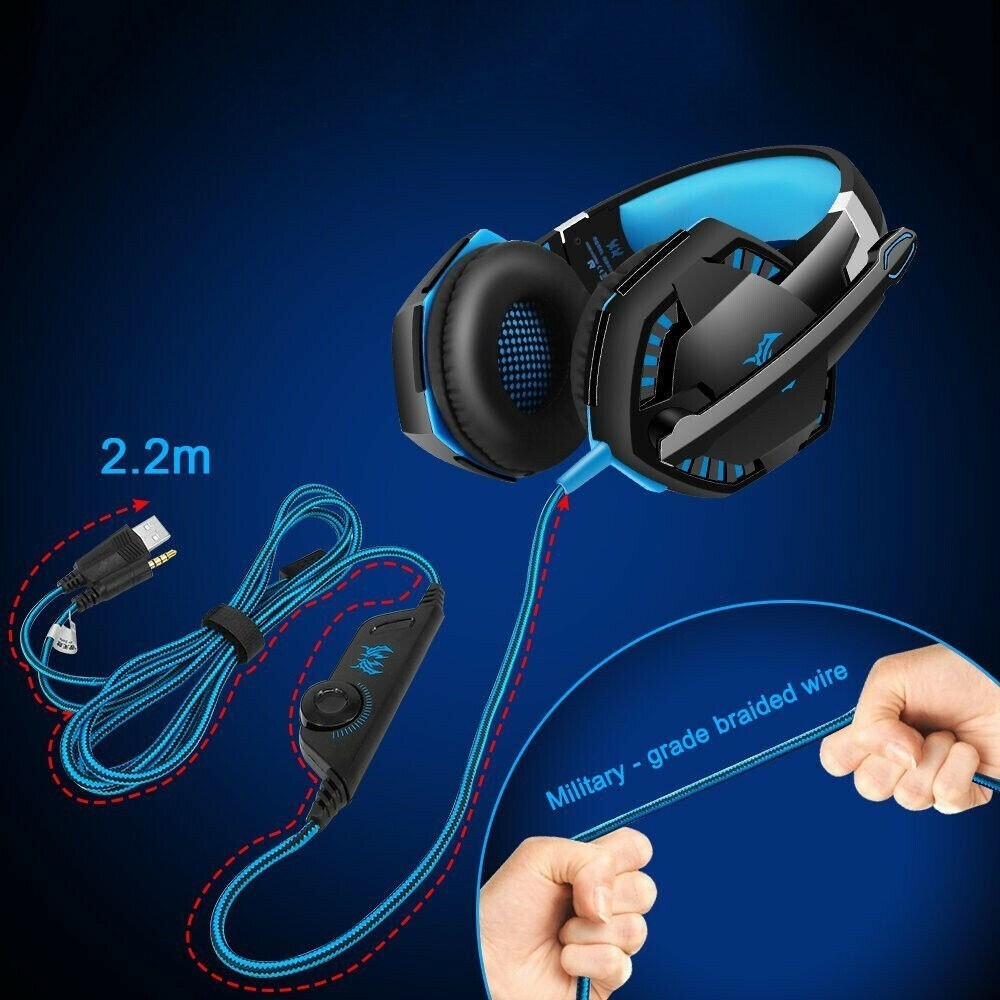 3.5mm Gaming Headset Mic LED Headphones Stereo Bass Surround For PC PS4 Xbox ONE