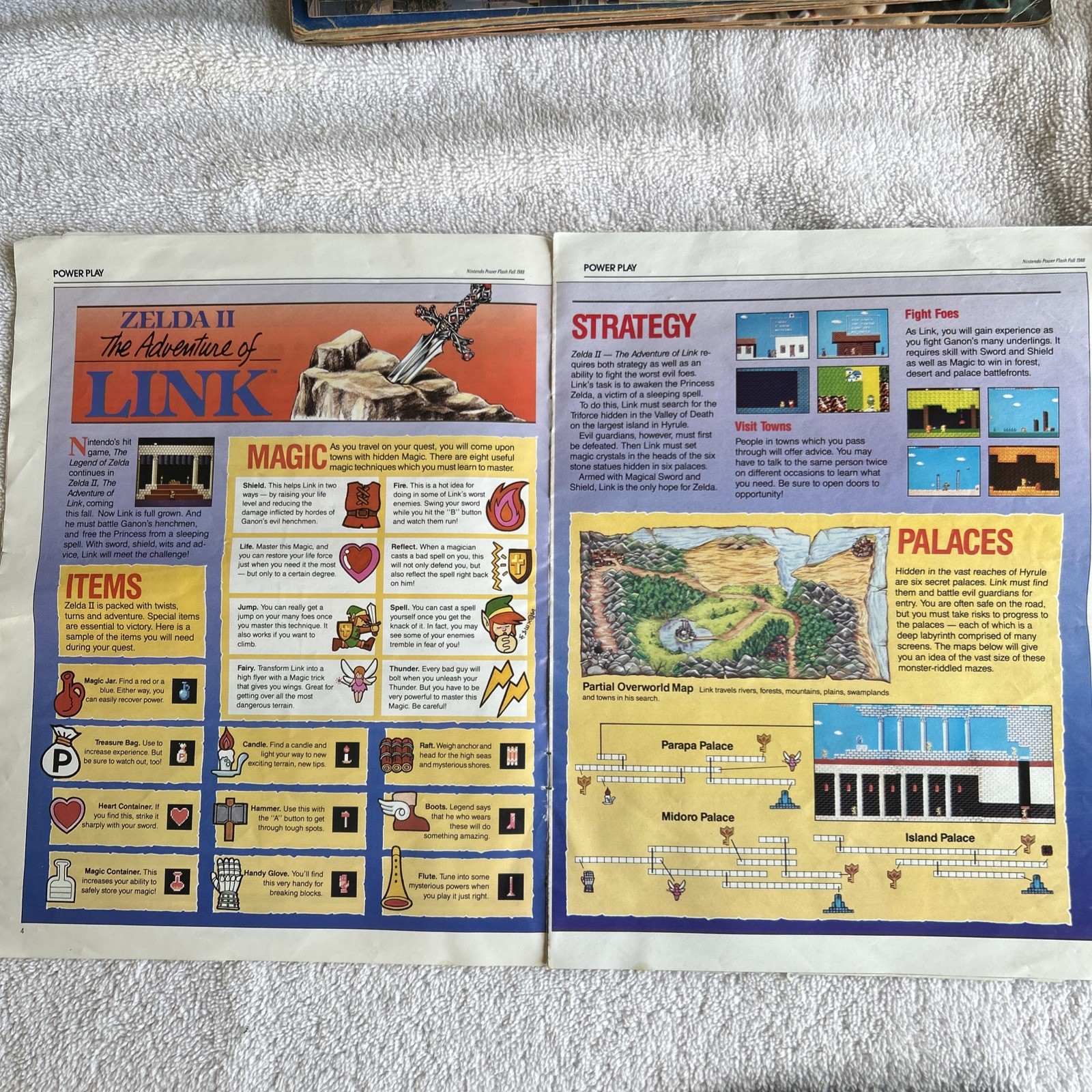 Vintage Nintendo Power Flash Fall 1988 Zelda II Link NES Promotional Newspaper