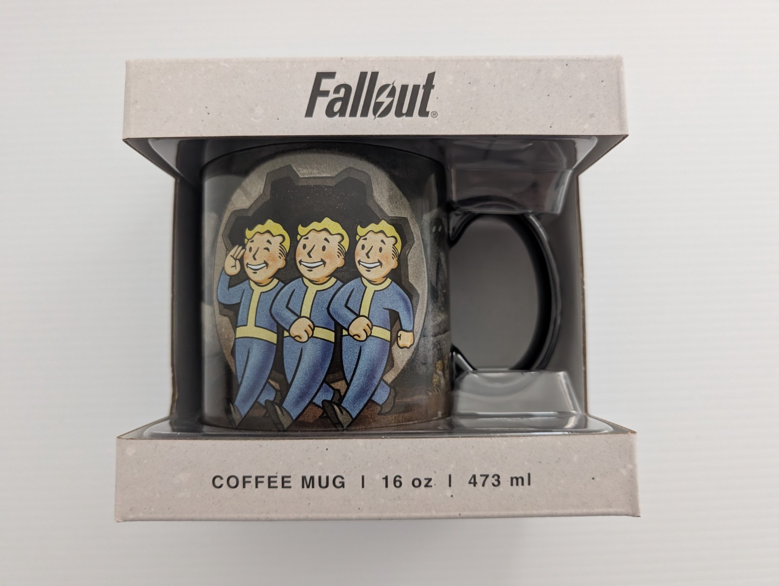 Fallout 76 Vault Boy Coffee Mug 16oz Black Ceramic Bethesda Gaming Cup w/ Box