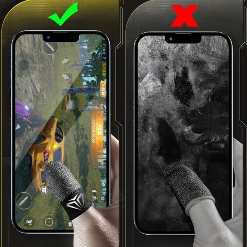 2PCS Gaming Finger Sleeves Sweatproof Anti Slip Touch Screen Gloves Set