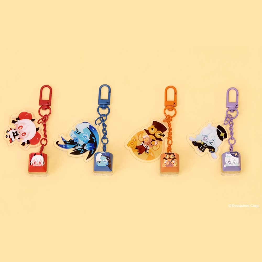 Cookie Run Kingdom Random LED Keycap Keyring CookieRun Keychain Shadow Milk