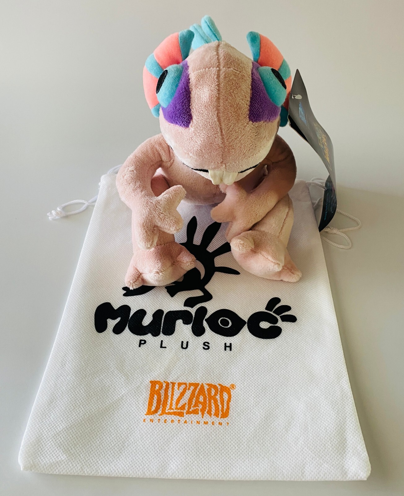 World of Warcraft GURKY Murloc Plush Blizzard 2015 Blizzcon Pink w/ Bag & Tag