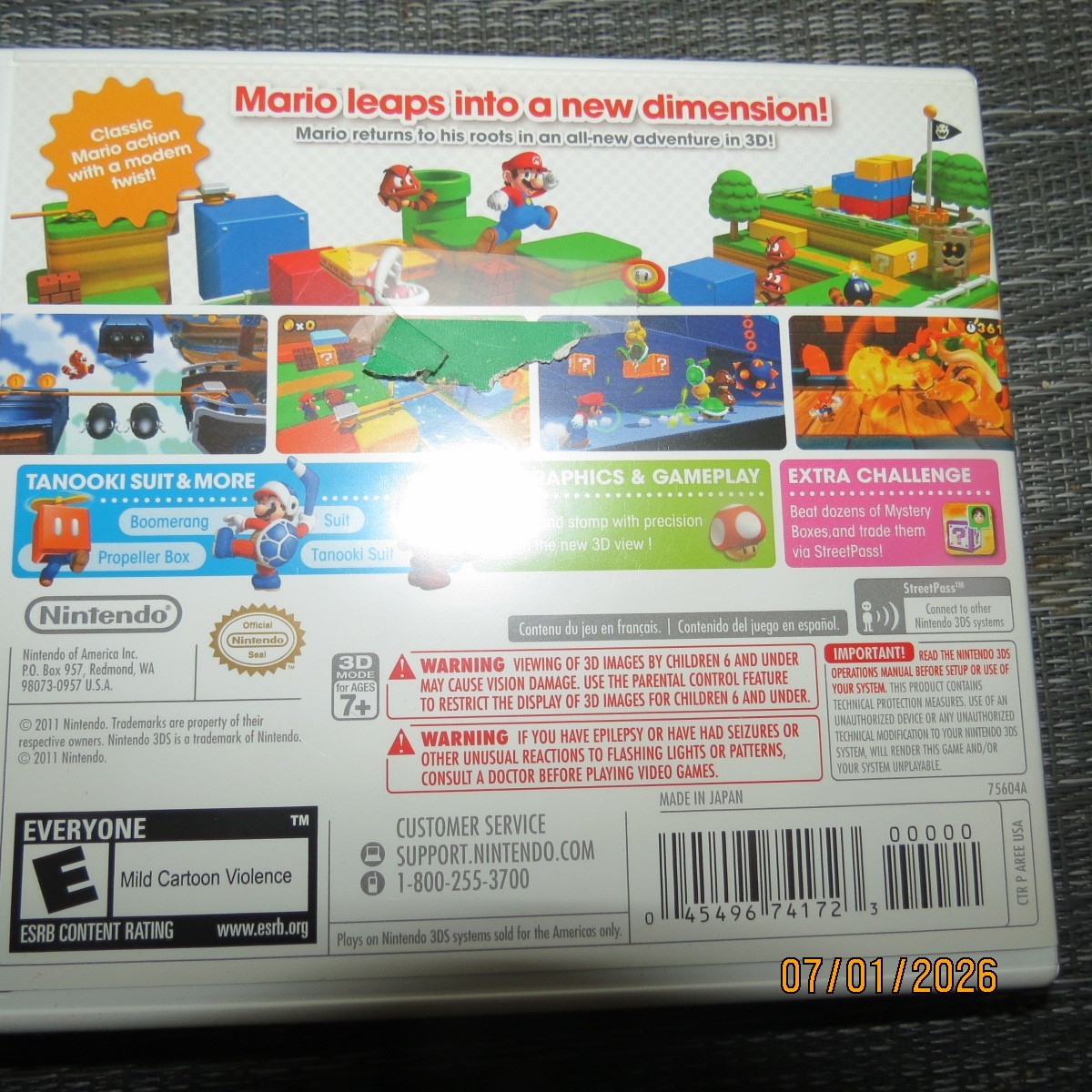 Super Mario 3D Land Nintendo 3DS Complete W/Manual & Clean Case in VGC