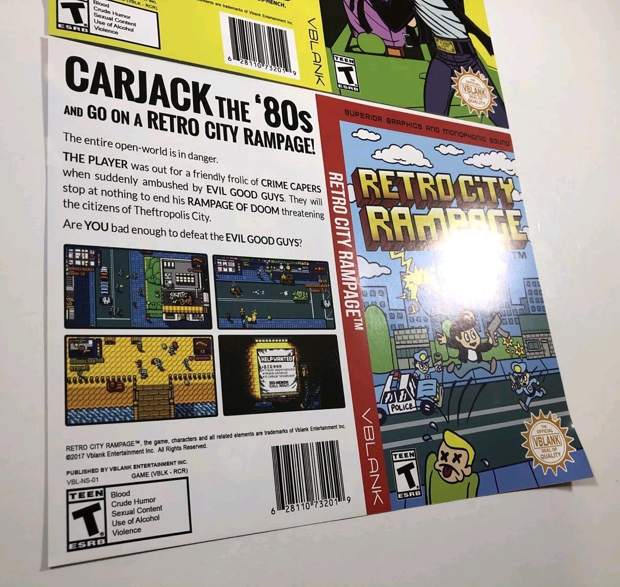 2 COVER ART VARIANTS ONLY, NO GAME: RETRO CITY RAMPAGE (Nintendo Switch) READ!