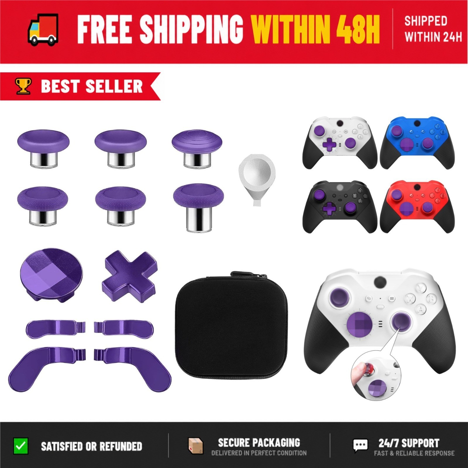 VANPARK Xbox One Elite Series 2 Controller Thumbsticks Replacement Kit