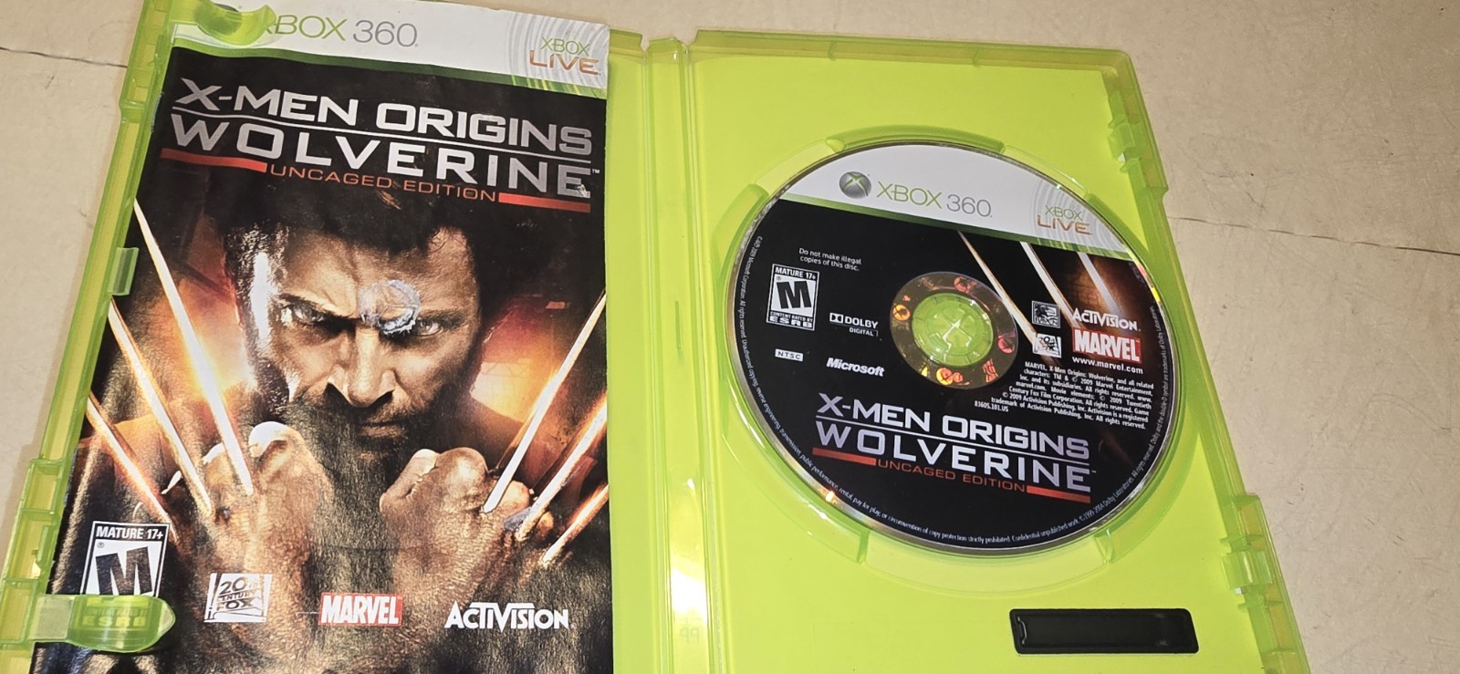 X-Men Origins Wolverine Uncaged Edition Xbox 360, 2009) Please Read