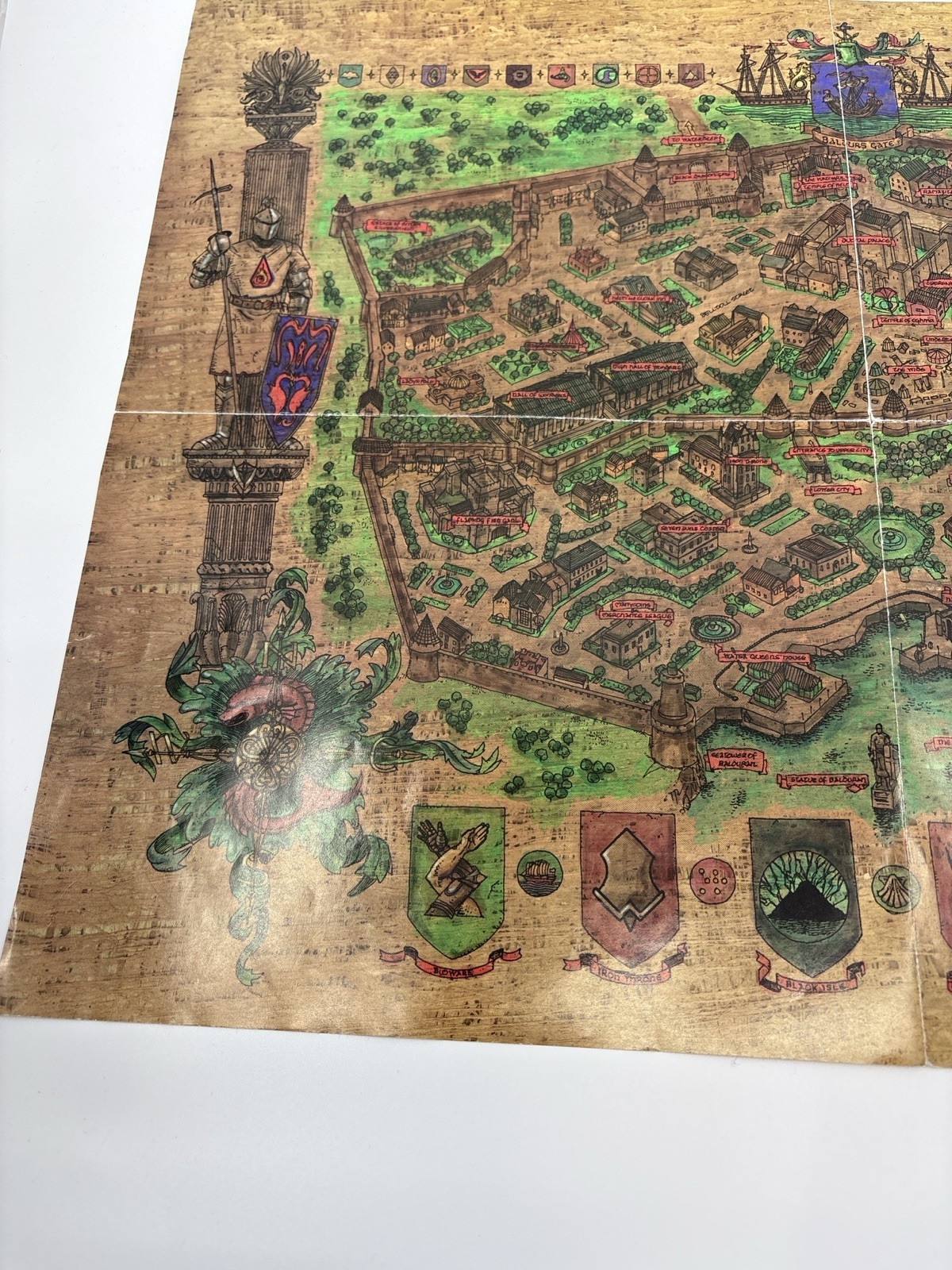 Original Baldur’s Gate Double-Sided Map Insert Sword Coast City MC-INS-625-0