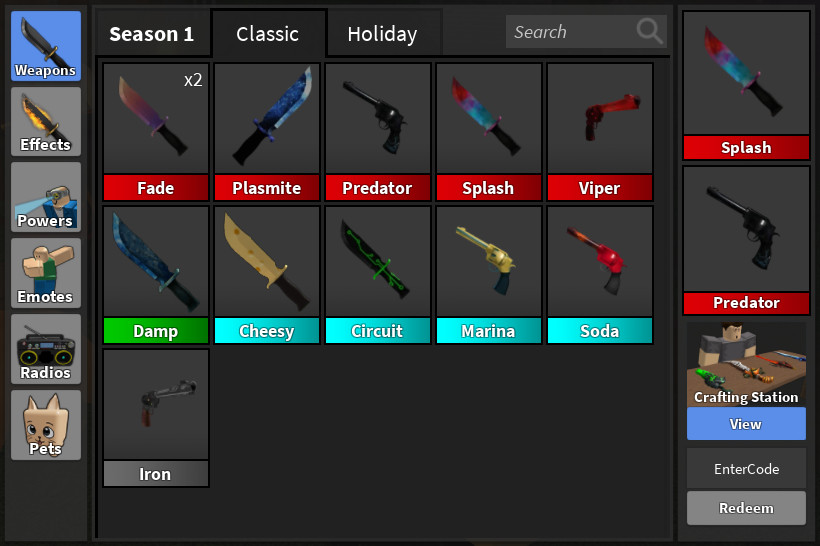 Roblox Murder Mystery 2 MM2 Godly Set Knives and Guns