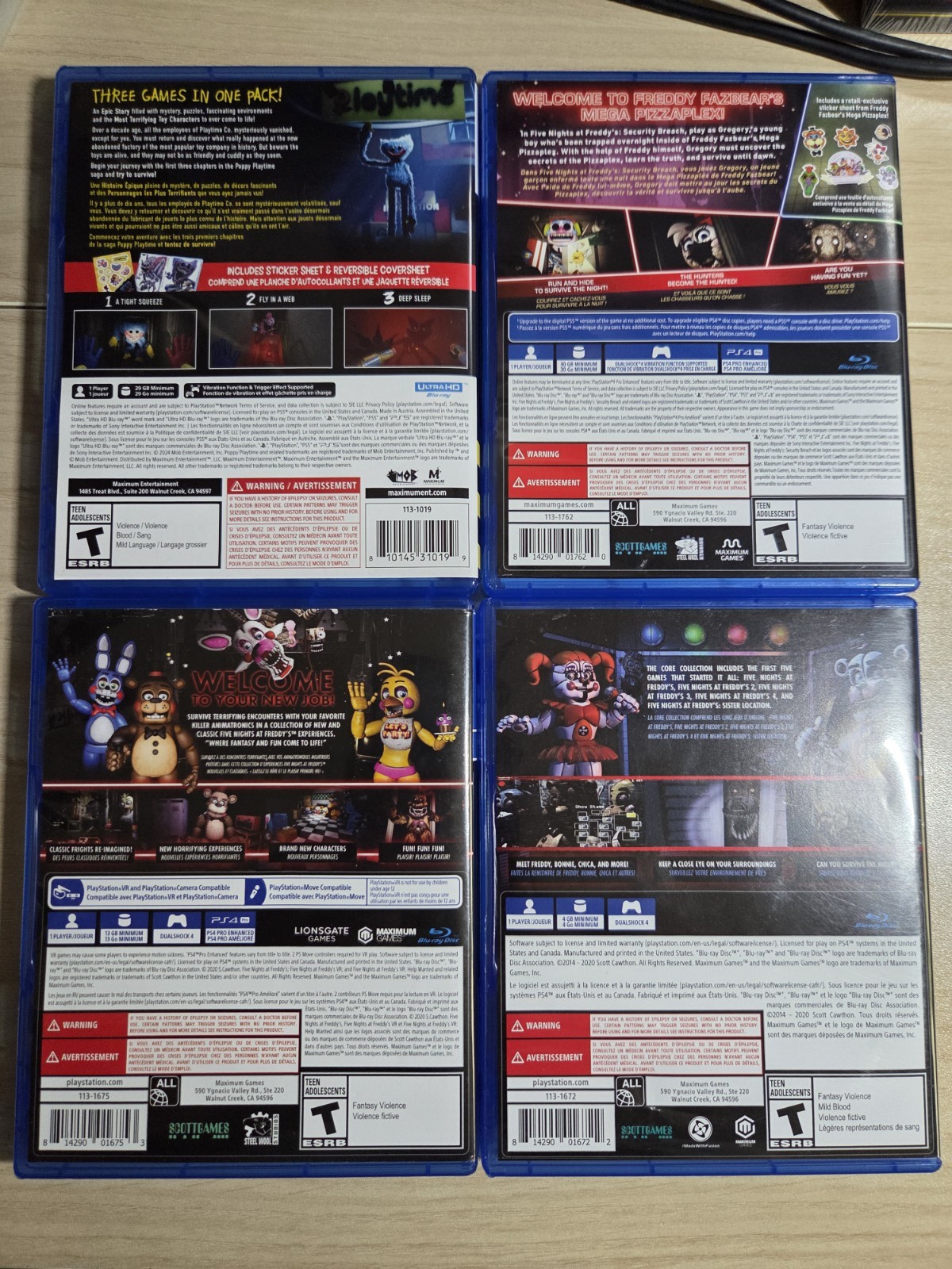 PlayStation 4 & PlayStation 5 Lot Five Nights at Freddy’s & Poppy Playtime VG