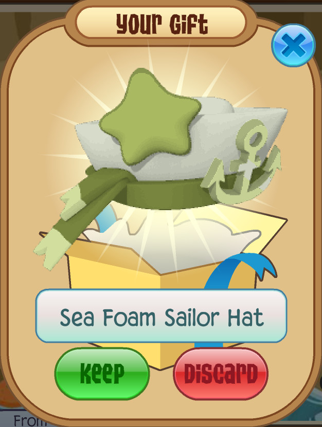 Animal Jam Classic (AJC) | Sea Foam Sailor Hat (READ DESCRIPTION)