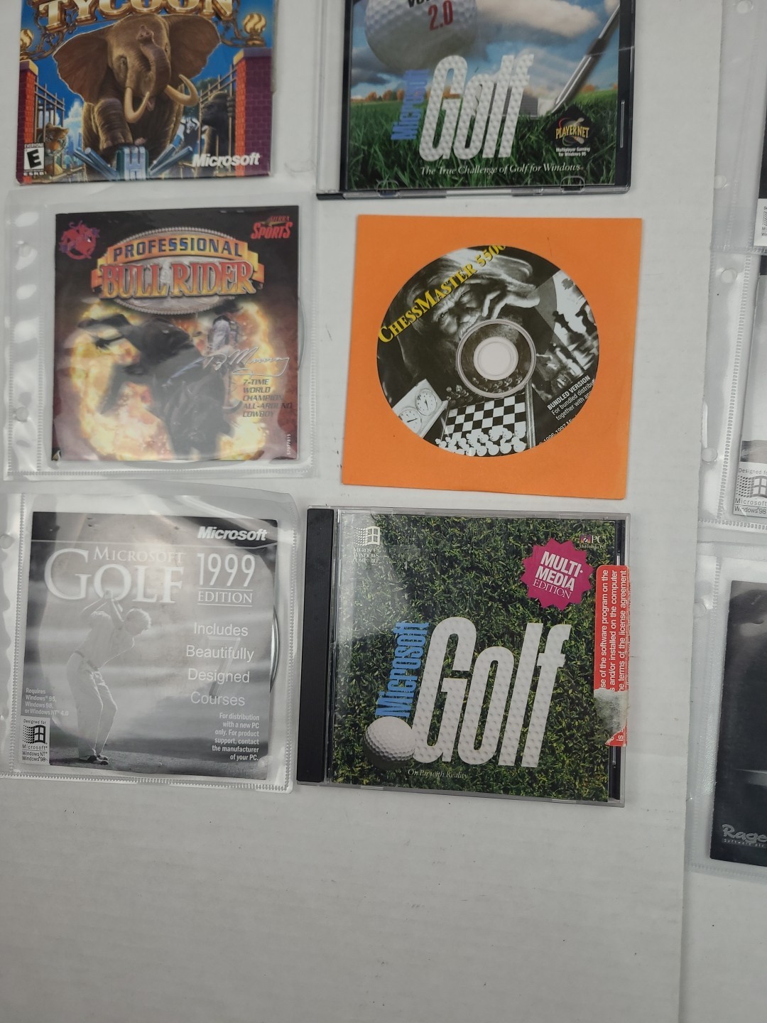 Vintage Lot CD-ROM COMPUTER GAMES DOS Windows Tested Big Box NHL golf Racing