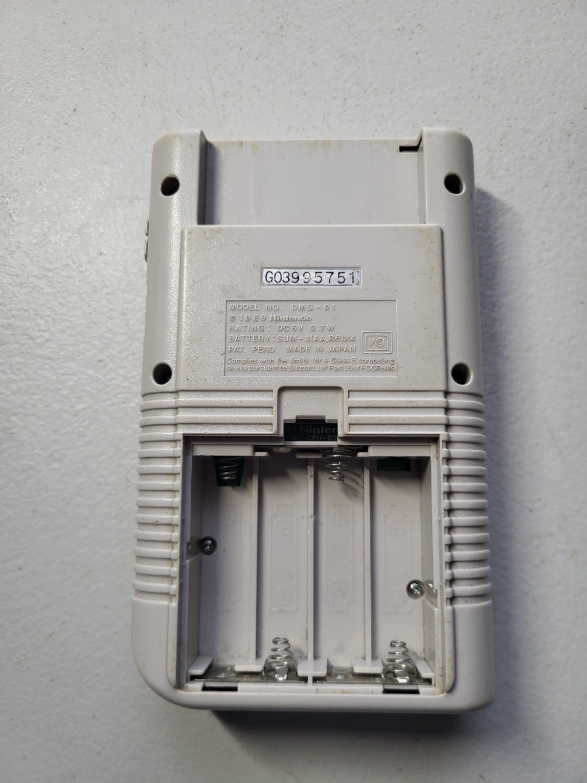 Nintendo Game Boy Launch Edition Handheld System Original GB Gray Tested DMG-01