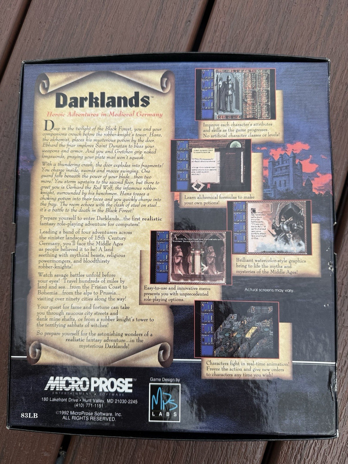 Darklands PC Big Box Game MS-DOS 3.5 Floppy Vintage 1992 MicroProse Classic RPG