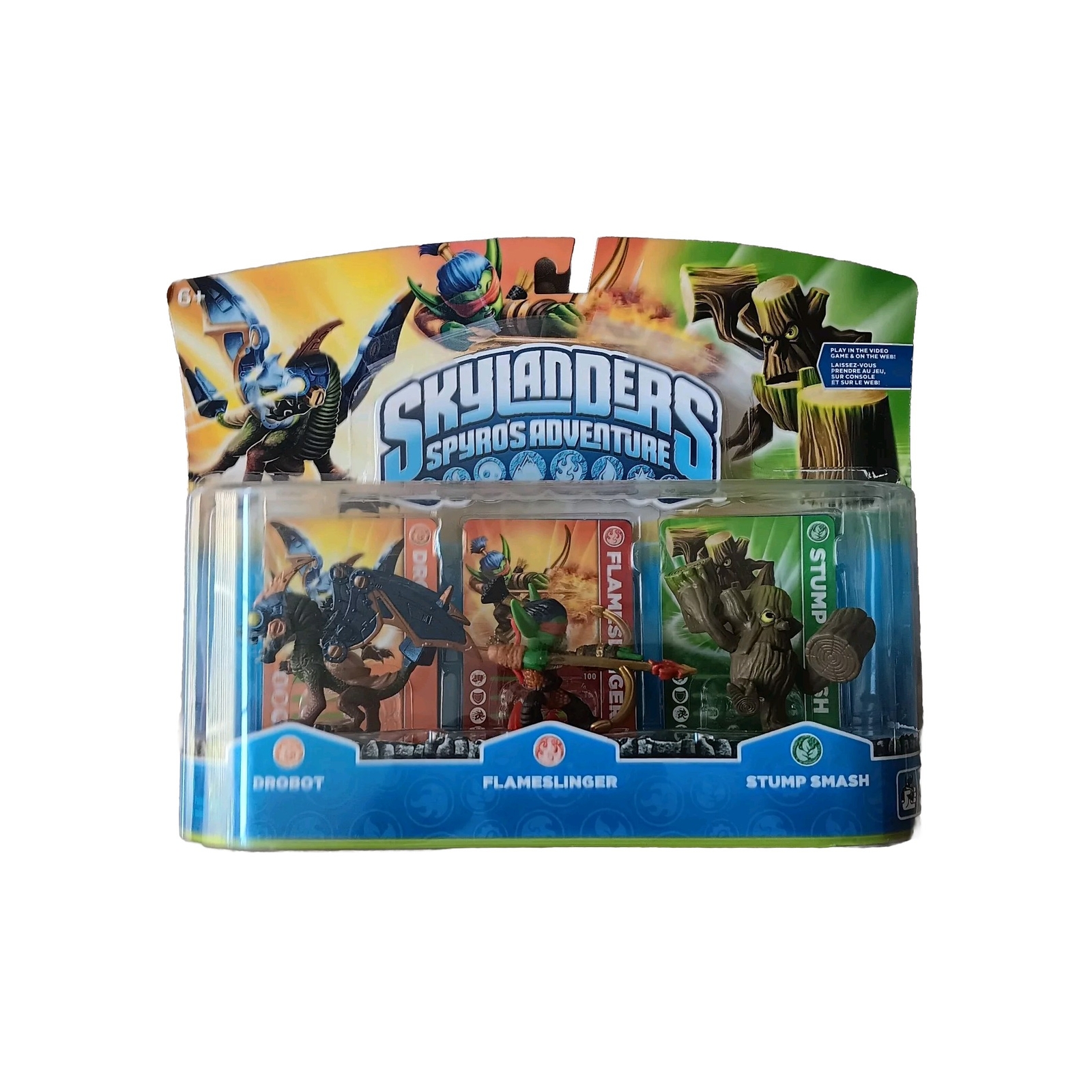 Skylanders Spyro’s Adventure 3 Pack Drobot Flameslinger Stump Smash New Loose