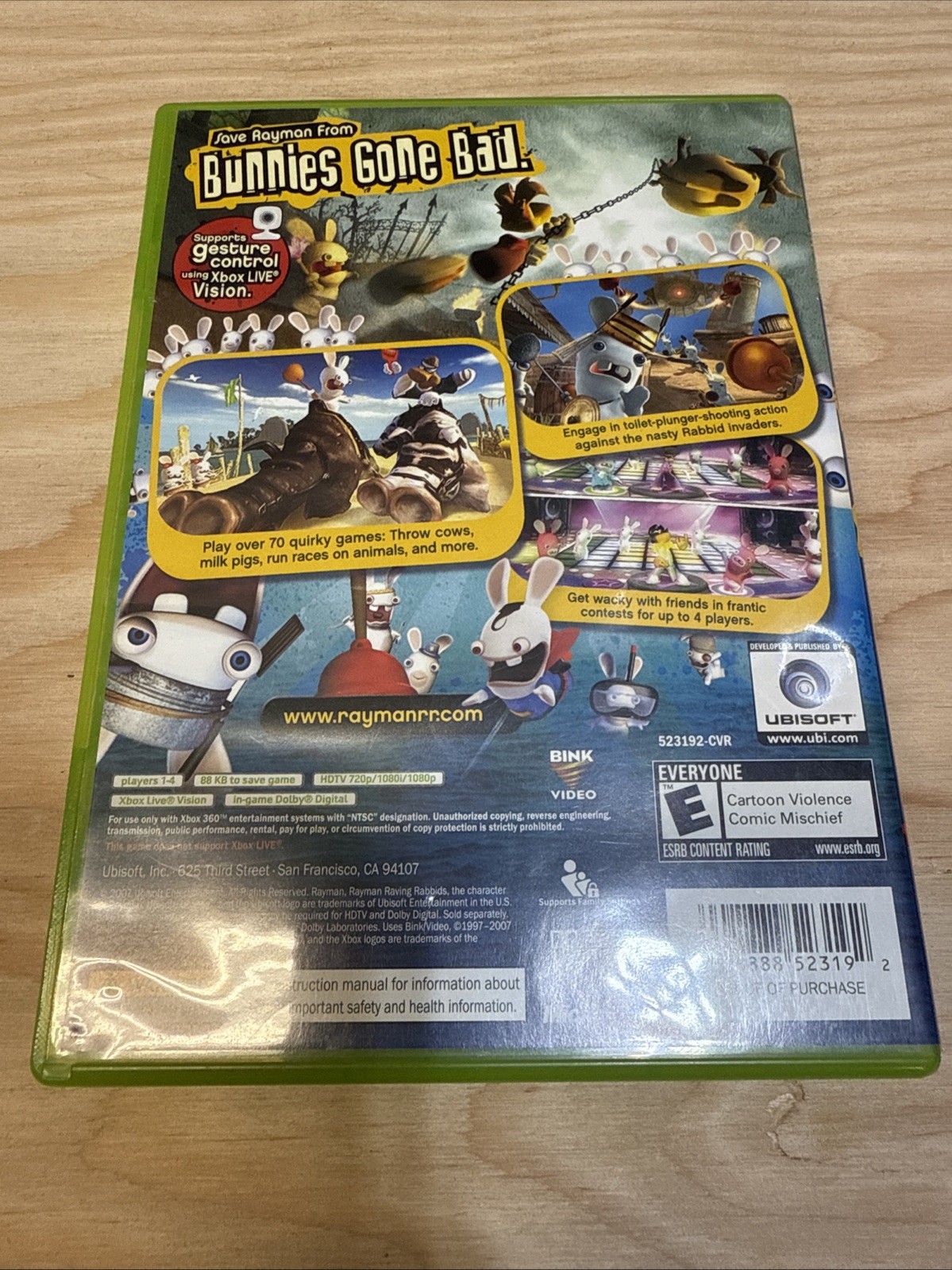Rayman Raving Rabbids (Microsoft Xbox 360, 2007) CIB Verified Working Fast Ship